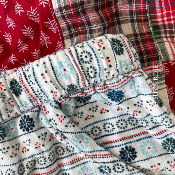 NEW Aerie Patchwork Plaid Festive Holiday Sleep Shorts in Red, Small - Picture 7 of 8